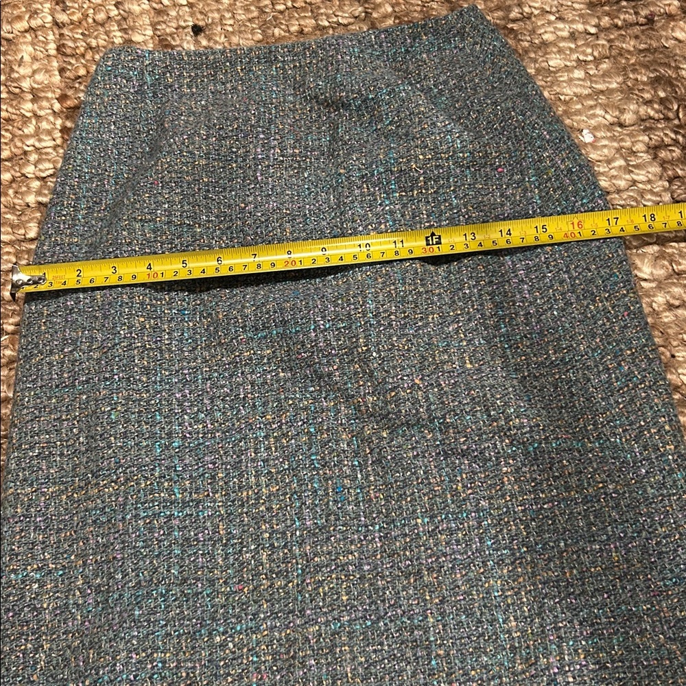 Lillie Rubin Teal Tweed Two Piece Skirt Blazer Set Size 2 - Picture 15 of 15